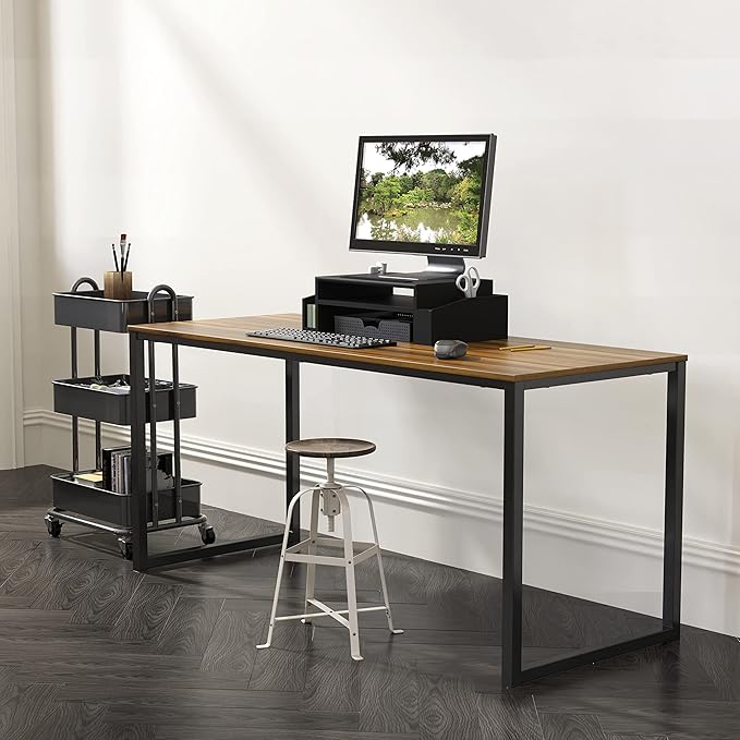 SHW Mission 48-Inch Home Office Computer Desk, Walnut