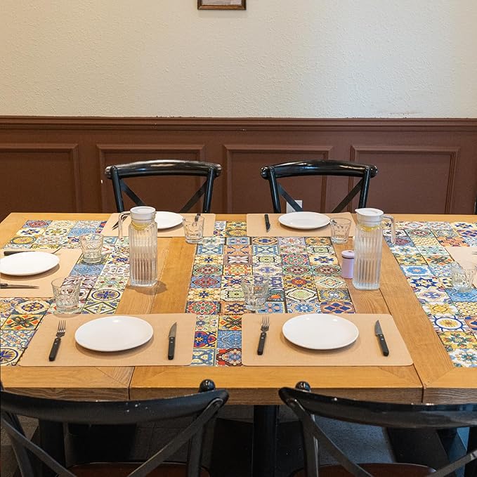 Heat Resistant Placemats Set of 4, 17x12in Waterproof Wipeable Faux Leather Non Slip Table Mats, Easy to Clean, Stain Resistant, for Kitchen Dining Room-– Warm Tan