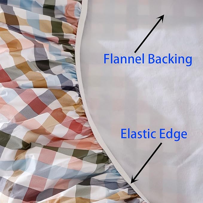 Walrus Round Vinyl Fitted Tablecloth with Flannel Backing Elastic Edge Design Table Cover Waterproof Oil-Proof PVC Table Cloth Stain-Resistant Best for 32"-36" Round