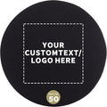 50 Round Foam Bud Coasters Pack, 4 inch - Customizable Text, Logo - PU Foam, Party Favor - Black