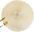 FAVE Set of 4 Gold Vinyl Round Placemats, Spiral Hollow Out Washable for Weddings, Parties, Birthdays, Restaurant & Home (15 Inch)