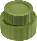 U-QE 100PCS Olive Green Plastic Plates - Plastic Green Plates Disposable Heavy Duty - Olive Disposable Plates for Party Including 50PCS 10'' Dinner & 50PCS 7.5'' Dessert Plate