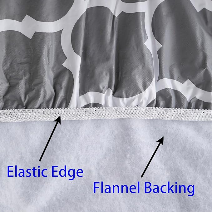Walrus Round Vinyl Fitted Tablecloth with Flannel Backing Elastic Edge Design Table Cover Waterproof Oil-Proof PVC Table Cloth Stain-Resistant Best for 32"-36" Round
