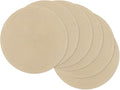SHACOS 15 inch Round Braided Placemats Set of 6 Non Slip Heat Resistant Round Table Mats Fabric Place Mats for Dinner Party Table Decoration (Light Beige, 6)