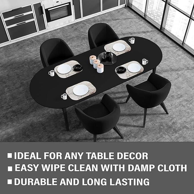Dainty Home Rose Gold Marble Oval Cork Placemats - Heat Resistant, Non-Slip, Easy Clean for Elegant Dining - 12"x18" Set of 2 - Perfect for Stylish, Modern Homes