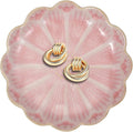 uxcell 1Pcs Ceramics Jewelry Plate, Sunflower Shape Key Holder Bowl for Entryway Table Decor Small Ring Tray Dish Gift for Women Girlfriend, Pink