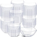 Sliner 100 Pcs Square Plastic Bowls 8 oz Plastic Serving Bowls Disposable Chip Containers for Parties Snack Fruit Candy Containers for Candy Buffet Salad Bar Buffet Party Supplies(Clear)