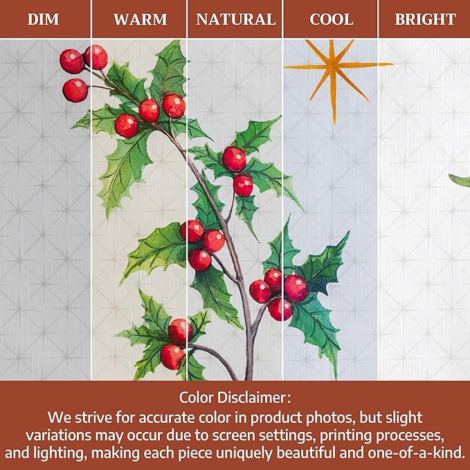 Maison d' Hermine Table Cloth Rectangle Table 100% Cotton 70 x 140 Inches Fall Tablecloth Reusable Everyday Use for Thanksgiving Christmas Decorations Dining Farmhouse Party (Poinsettia Christmas)