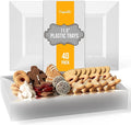 Exquisite Plastic Serving Trays For Party - 40 Pcs 11.5 Inch Clear Serving Platters, Plastic Trays For Food, Clear Tray, Food Tray Disposable Platters For Parties, Catering & Buffet