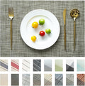 Placemats Set of 4 Vinyl/Plastic Woven Place Mats for Kitchen Table Indoor/Outdoor Washable Placemat Wipeable Dining Table Mats (Brown,4)
