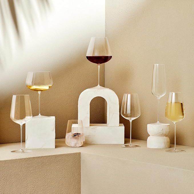 NUDE GLASS Stem Zero Powerful Red Wine Glass 18.5 oz, Crystal Hand Blown Drinking Glasses, | Handmade |, Lead- Free, Modern Wine Glasses, Perfect for Cocktail (1, 18.5 oz)
