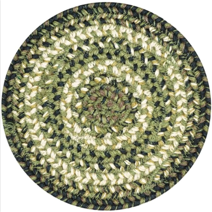 Homespice Pinecone Jute Braided Trivets for Table, Warm Country Rustic Decor, Set of 3, Green 8" Round Heat Resistant Mats - Rich Colors, Easy to Clean, Durable and Protects Furniture