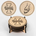 LazerEdge Idaho Vandals Wooden Coaster Set - Maple Wood - Officially Licensed Product - 4-Pack