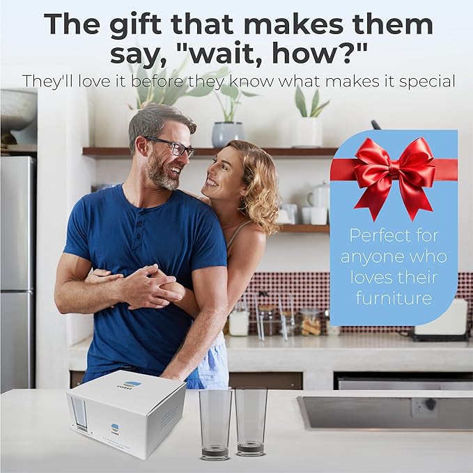 Coast Glassware The Tall – Patented Highball Drinking Glasses with Built-In Stone Coaster Base – Absorbent, Surface-Protecting Water & Cocktail Glasses - Premium Gift Pack (Set of 4) - 16 oz