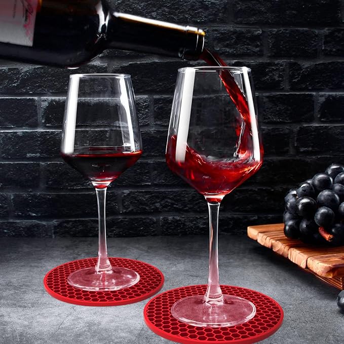 Silicone Coasters [8 Pack] with Holders Drink Coasters, for Hot or Cold Drinks Thickened, Non-Slip, Non-Stick (Black)