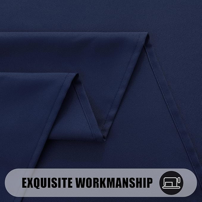 Smiry Rectangle Table Cloth, Waterproof Anti-Scratch Polyester Tablecloth, Decorative Washable Fabric Table Cover for Dining, Buffet, Parties and Outdoor, 54x78, Navy