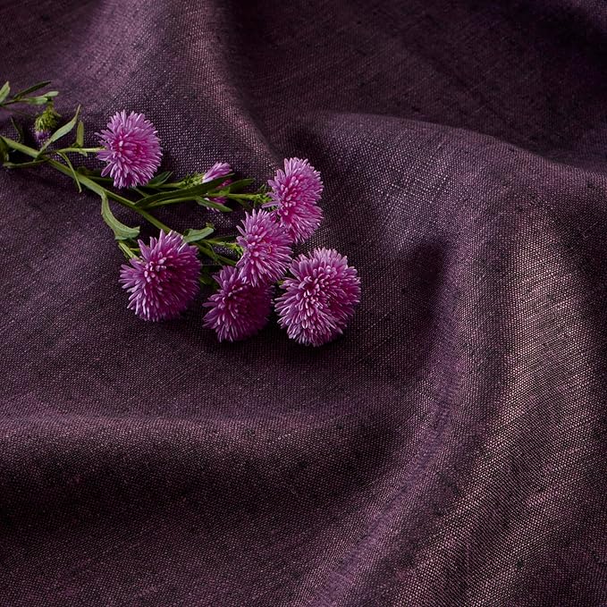 Solino Home Linen Grape Tablecloth 60 x 156 Inch - Athena, 100% Pure Linen Rectangle Tablecloth - Machine Washable Table Cloth for Valentines, Spring, Easter