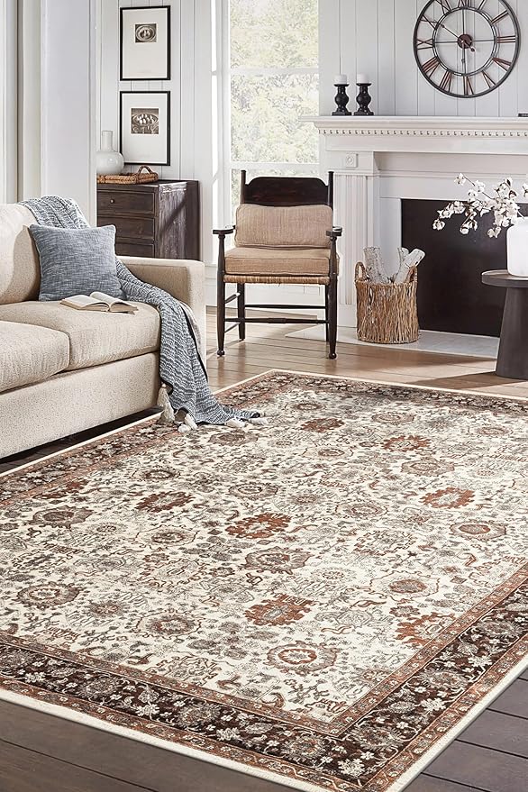 Keen Home Design 3x5 Rug - Machine Washable Entry Rug with Non-Slip Backing, Ideal for Enteryway, Kitchen, Bathroom, Laundry Room - Vintage, Easy Clean, Durable, Low Pile - (3' x 5')