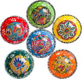BCS Ceramic Pinch Bowls Set of 6, Small Bowls for Dipping - Cooking Prep & Charcuterie Board Bowls, Soy Sauce Dish, Handmade Multicolor Decorative Serving Dishes (3.2'' - 3 oz)