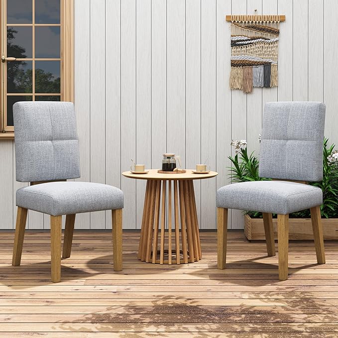Wooden Dining Chairs Set of 6, Dining Room Chairs with Wood Legs, Cloud-Like Cushion & Reinforcement Structure Design for Kitchen/Living Room/Restaurant, Easy Assembly