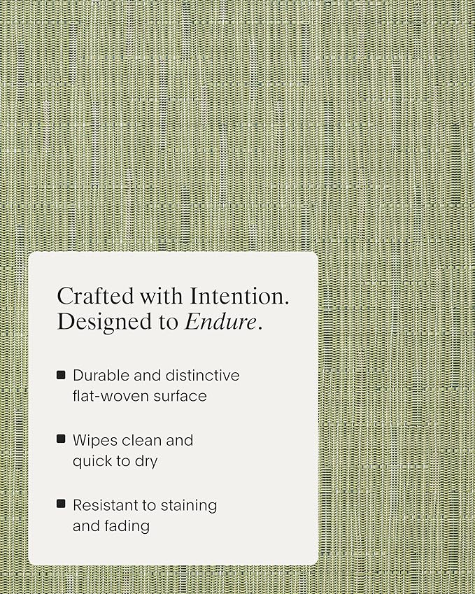 Chilewich Bamboo Placemats Set of 4 - Woven Oval Placemats - Reusable, Stain-Resistant, Indoor/Outdoor Tabletop Protection - 19" x 14" - Spring Green