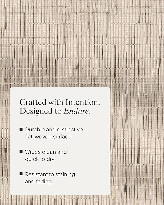Chilewich Bamboo Placemats Set of 4 - Round Woven Placemats - Reusable, Stain-Resistant, Indoor/Outdoor Tabletop Protection - 15" - Oat