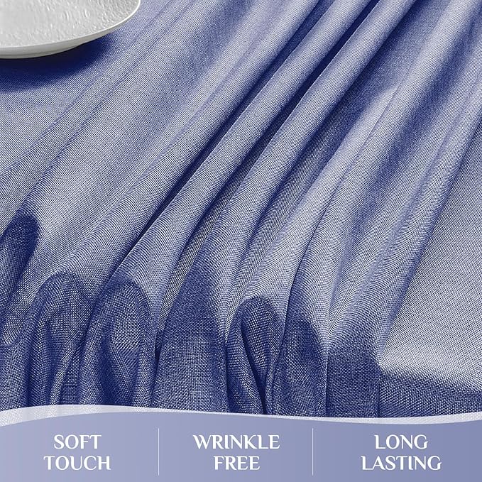 Softalker Blue Table Cloth Rectangular 52 x 70 Inch Linen Textured Outdoor Tablecloth Stain and Wrinkle Resistant Table Cover for Spring,Easter,Summer,Party,Garden,Coffee Vintage Decor Small Tabletop