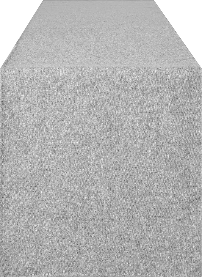Table Runner 13 x 108 Inches Long, Cotton Linen Farmhouse Style Grey Table Linen for Kitchen Dining Coffee Table Parties Wedding Home Decor (Modern-Grey, 13” x 108”)