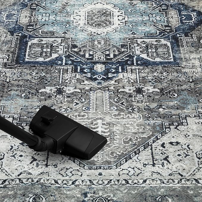 Keen Home Design 2x7 Rug - Machine Washable Runner Rug with Non-Slip Backing, Ideal for Hallway, Entryway, Kitchen, Laundry Room - Vintage, Easy Clean, Durable, Low Pile - (2'6" x 7')