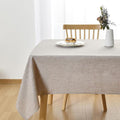 JIUZHEN Faux Linen Farmhouse Tablecloth Rectangular, Wrinkle Stain Resistant Table Cloth Rectangle Table Cover for Kitchen Dining, Holiday Party Dinner, Stone, 60 x 84 Inch