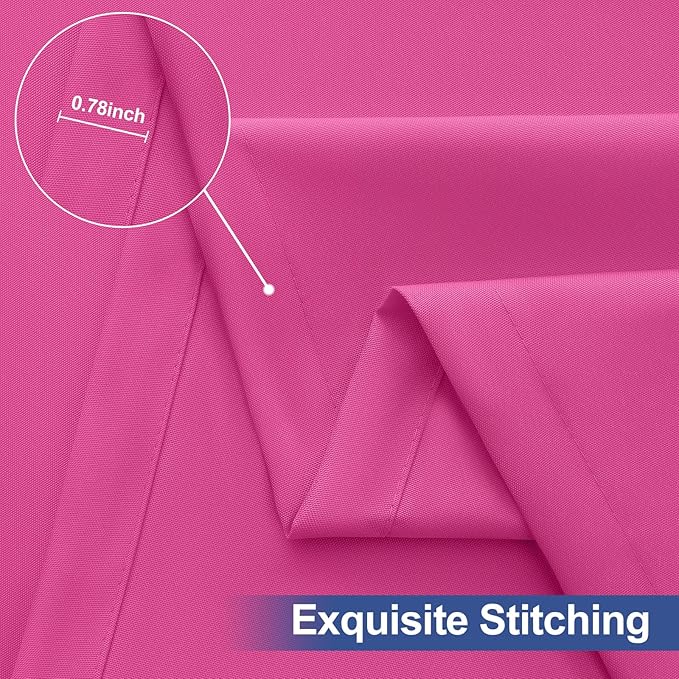 homing 2 Pack Rectangle Table Cloth, Elastic Fitted Fabric Tablecloth Fits for 8 Foot Folding Tables, Washable Table Cover for Picnic, Camping, Indoor & Outdoor (Rose Pink, 30" x 96")