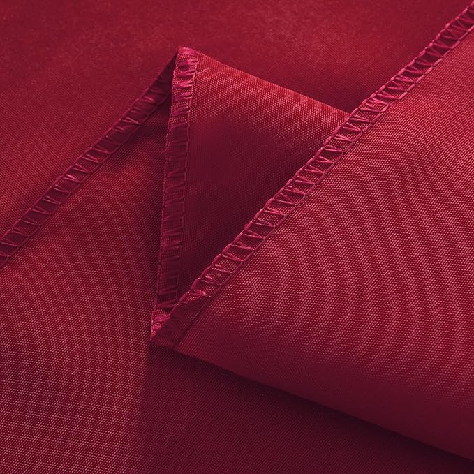 2-Pack 60x102 inch Burgundy Table Cloths, Solid Stain and Wrinkle Resistant Oblong Tablecloth, Premium Plain Weave Polyester Fabric Rectangle Table Linen Covers for Hotel, Wedding