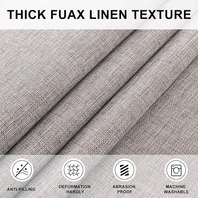 Hiasan 45 Inch Round Tablecloth Linen - Wrinkle and Stain Resistant Washable Polyester Fabric Table Cloth for Patio Dining Room Kitchen Party, Stone
