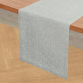 Solino Home Linen Table Runner 108 Inches Long - Athena, 100% Pure Linen Chambray Grey Table Runner 14 x 108 Inch for Dining