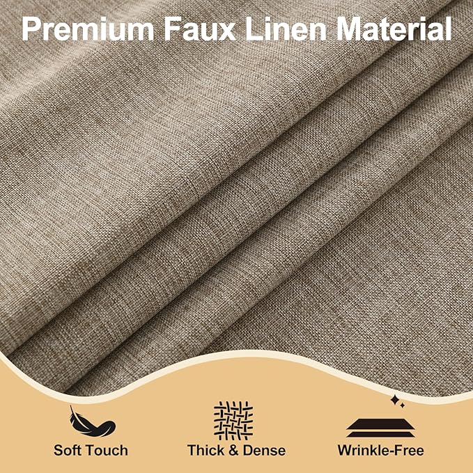 JIUZHEN Round Textured Table Cloth Linen Wrinkle Free Stain Resistant Farmhouse Decorative Circular Tablecloth for Kitchen, Dining, Party, Wedding, Outdoor Use (50 Inch Round,Khaki)