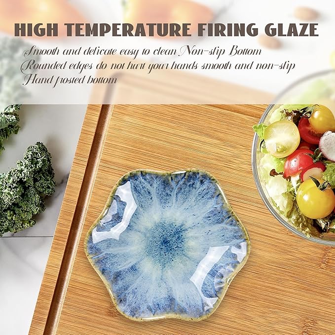 Ceramic Jewelry Tray Ring Dish, 4.33 Inch Key Bowl Ceramic Tray 4PCS, Ttrinket Dish Jewelry Dish, Home Decoration, Gifts for Girlfriend Daughter Mother,Mother's Day Gift
