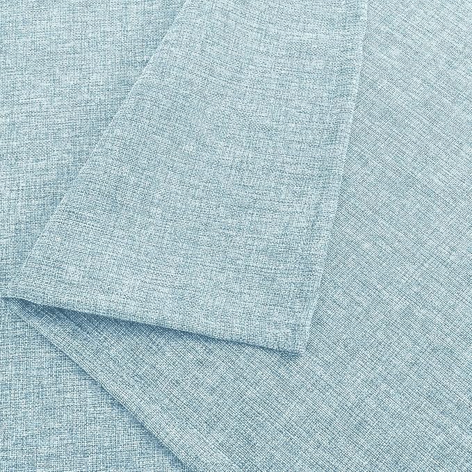 Hiasan Faux Linen Rectangle Tablecloth - Wrinkle and Stain Resistant Washable Table Cloth for Kitchen Dining Room Holiday Table Cover for Dinner, Lux Slate Blue, 54 x 108 Inch