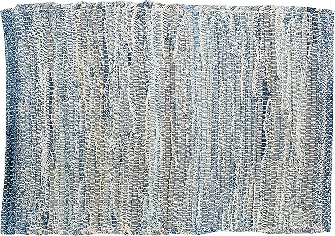 C&F Home Denim Rag Blue Rectangle Thick Placemats Set of 4 Farmhouse Country Boho Vintage Table Mats for Kitchen Dining Home Decor Fourth of July Americana Patriotic Independence Day Memorial Day