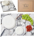 Stone Drying Mat For Kitchen Counter, Diatomaceous Stone Dish Drying Mat For Kitchen - Quick Drying Dish Mat - Water Absorbing Stone Tray, Foldable, Eco-Friendly, White Marble Color (23.5 x 15.4")