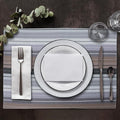 Urban Villa Christmas Placemats Grey Multi Stripes 100% Cotton Fused Tablemats for Dining Size 14''x20'' Set of 6 Placemats for Christmas Celebrations Wedding Parties Every Day Use Heavier Quality
