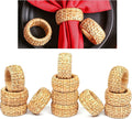 Lightnpro Natural Rattan Decorative Napkin Rings Set of 12, Serviette Napkin Rings Bulk for Party Decoration, Table Top Décor for Dinning Table, Everyday, Christmas, Easter Family Gatherings