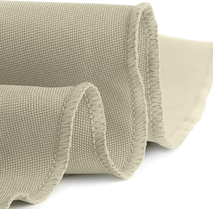 Gee Di Moda Round Tablecloth - 132 Inch Ivory Round Table Cloth for 72 to 96 Inch Round Tables - Heavy Duty Washable Fabric - for Buffet Table, Holiday Party, Dinner, Wedding & Baby Shower