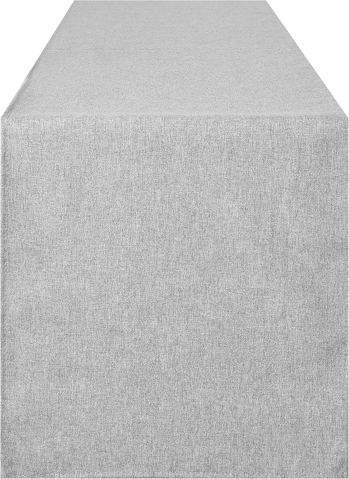 Table Runner 13 x 72 Inches Long, Cotton Linen Farmhouse Style Grey Table Linen for Kitchen Dining Coffee Table Parties Wedding Home Decor (Modern-Grey, 13” x 72”)