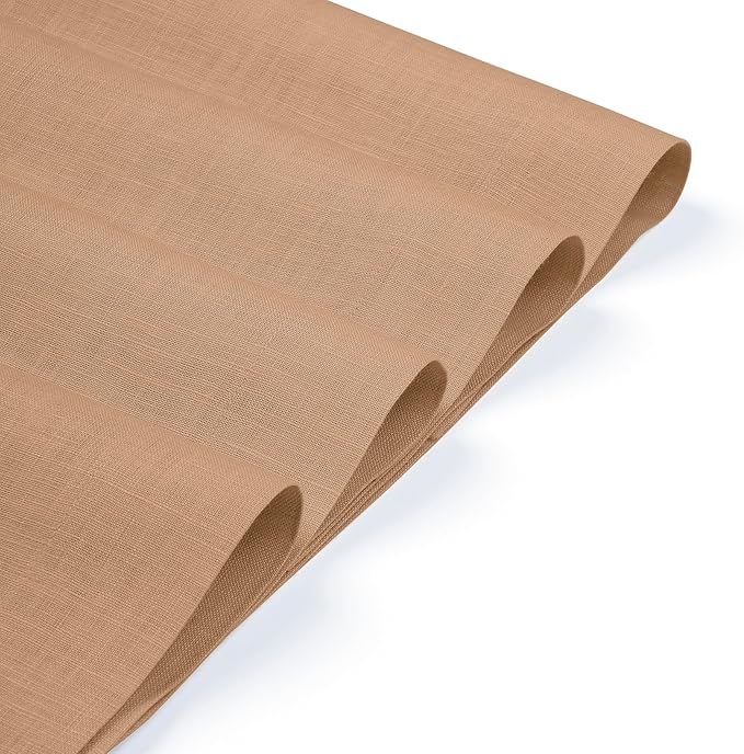 D'Moksha Homes Linen Champagne Beige Placemats Set of 4-100% Pure Linen Placemats 14 x 19 Inch for Spring, Easter - Handcrafted and Machine Washable
