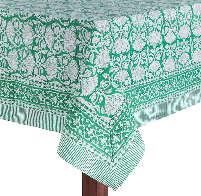 ATOSII Cotton Tablecloth 72 X 140 Inches Meadow Green