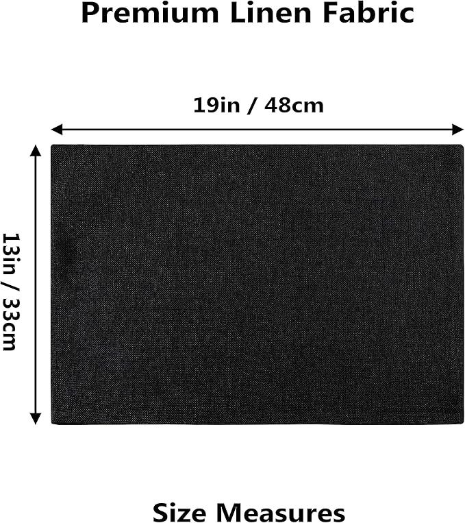 Home Brilliant Black Placemats Set of 6 Heat Resistant Dining Table Fall Place Mats Kitchen Cloth Table Mats, Black