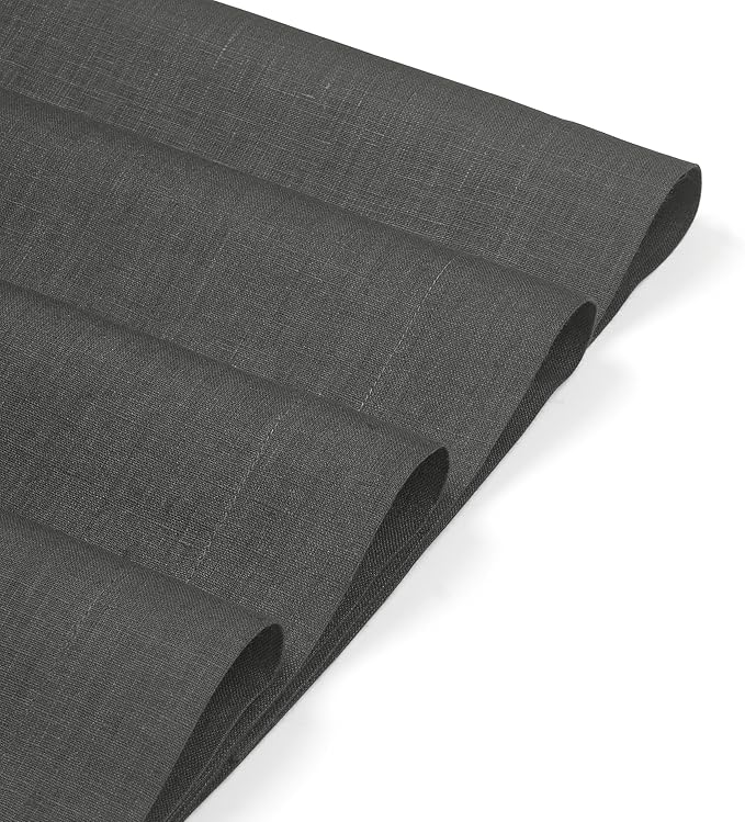 D'Moksha Homes Linen Charcoal Grey Placemats Set of 8-100% Pure Linen Placemats 14 x 19 Inch for Spring, Easter - Handcrafted and Machine Washable