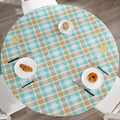 Walrus Round Vinyl Fitted Tablecloth with Flannel Backing Elastic Edge Design Table Cover Waterproof Oil-Proof PVC Table Cloth Stain-Resistant Best for 57"-66" Round
