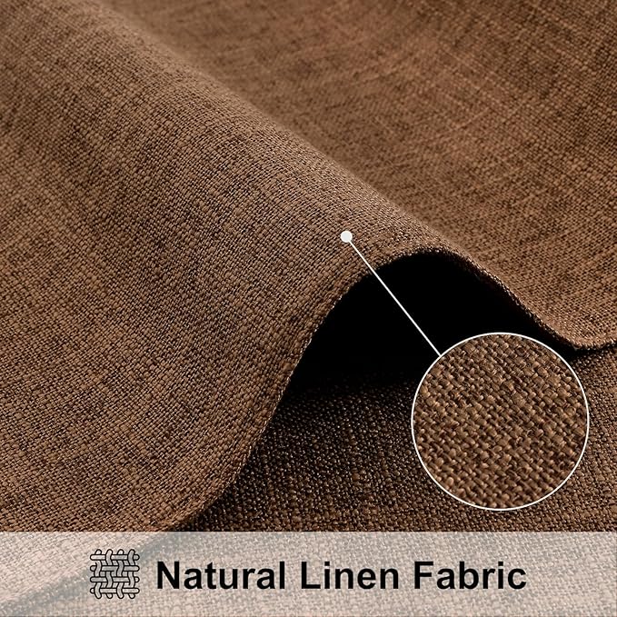homing Cotton Linen Placemats Set of 8, Cloth Washable Farmhouse Dining Table Mats for Indoors & Outdoors, Easy to Clean, Brown, 13 x 19 Inch