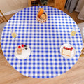 Walrus Round Vinyl Fitted Tablecloth with Flannel Backing Elastic Edge Design Table Cover Waterproof Oil-Proof PVC Table Cloth Stain-Resistant Best for 45"-56" Round